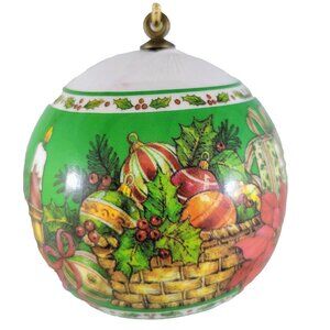 Christmas Ornament Ball 1986 Silk Satin Merry Christmas To Someone Special Green